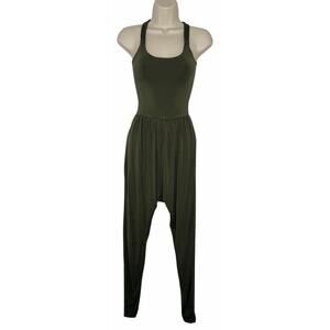 Imbodhi Jumper Green Stretch Lounge Yoga Harlem Jumpsuit Made In USA Sz XS